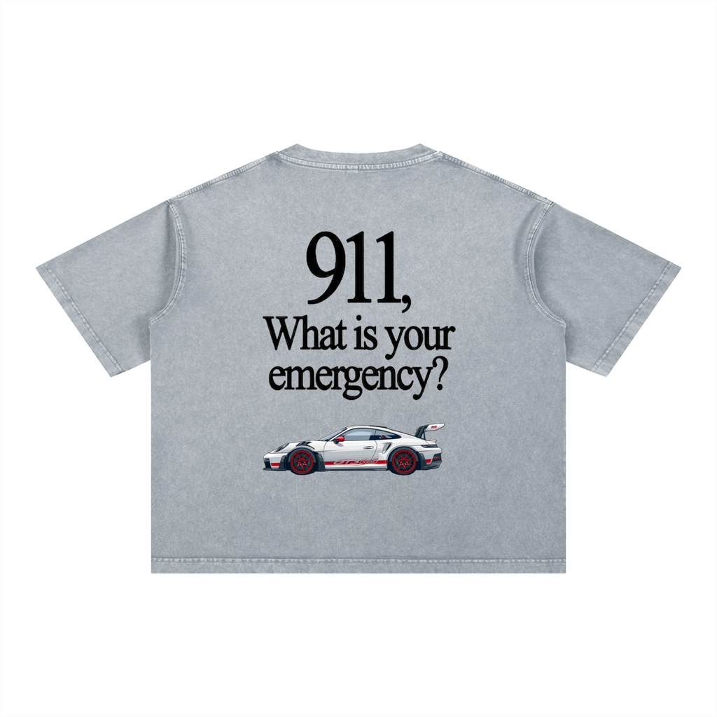 porche 911 mineral washed boxy T-shirt ODMPOD