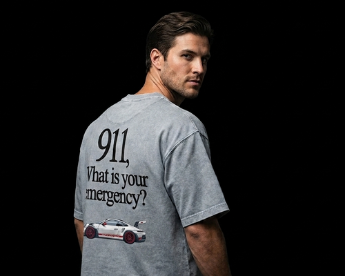 porche 911 mineral washed boxy T-shirt ODMPOD